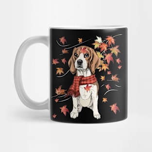 Maple Dog Leaf Fall Hello Autumn Funny Beagle Lover Mug